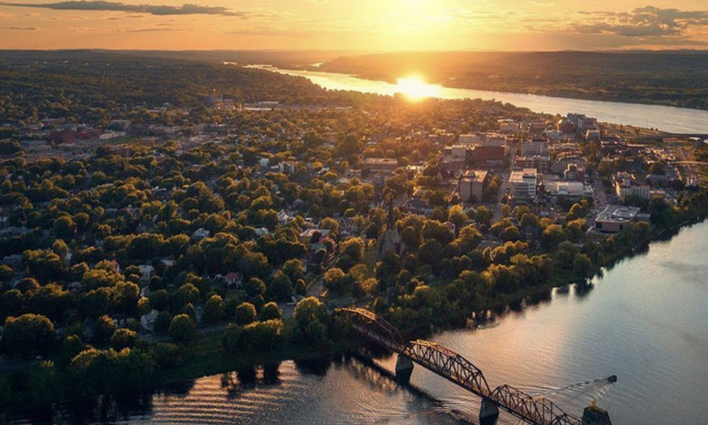 aerial view of fredericton