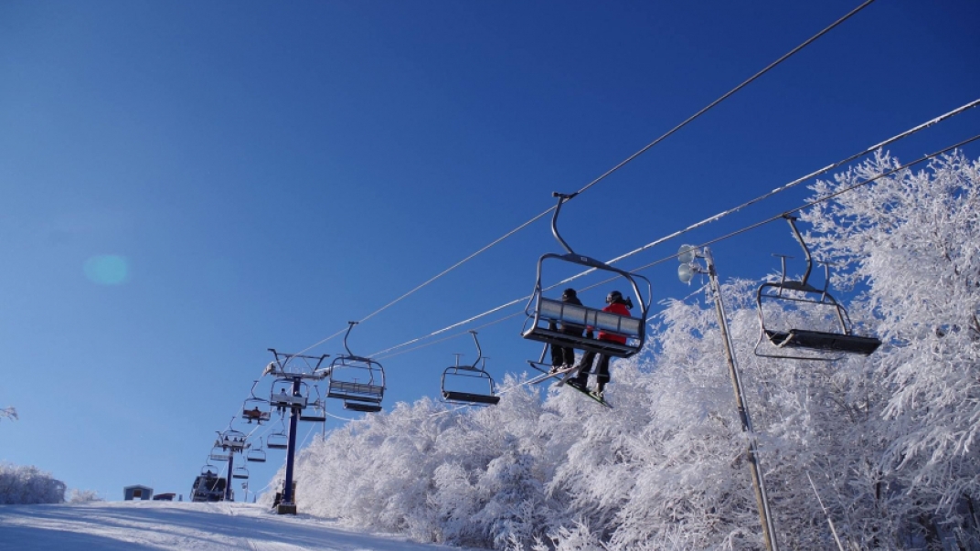 People going up on a ski lift