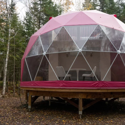 pink glamping tent