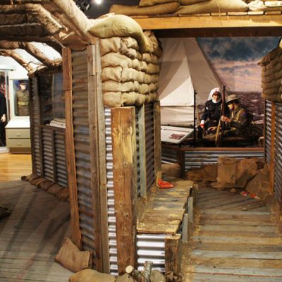 Museum display of WWI trench