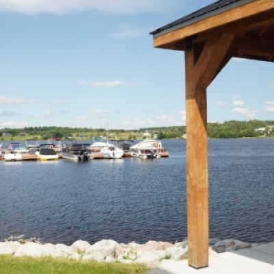 boats by dock at marina 