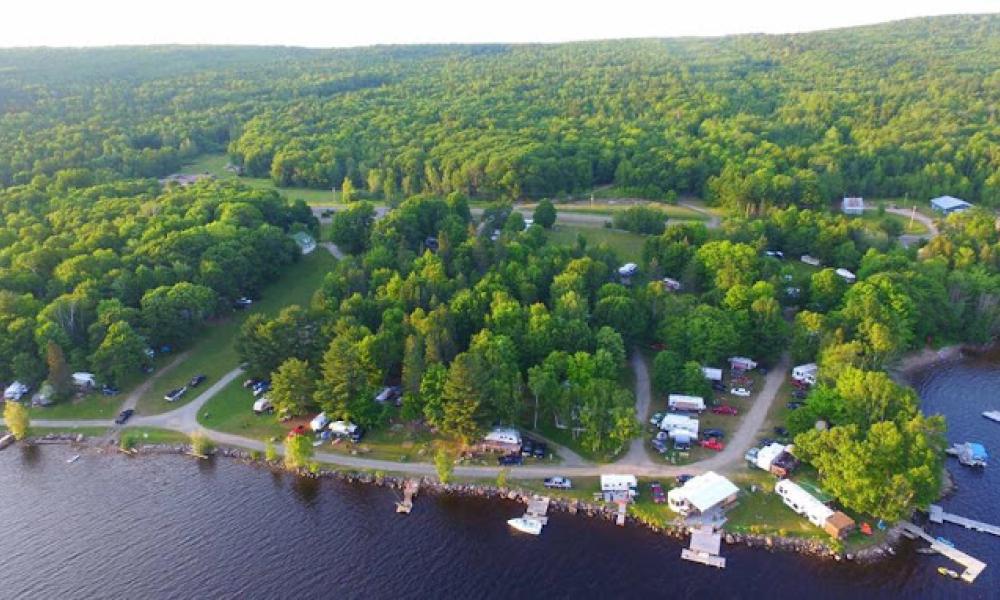 aerial view of the Great Bear Camping campground