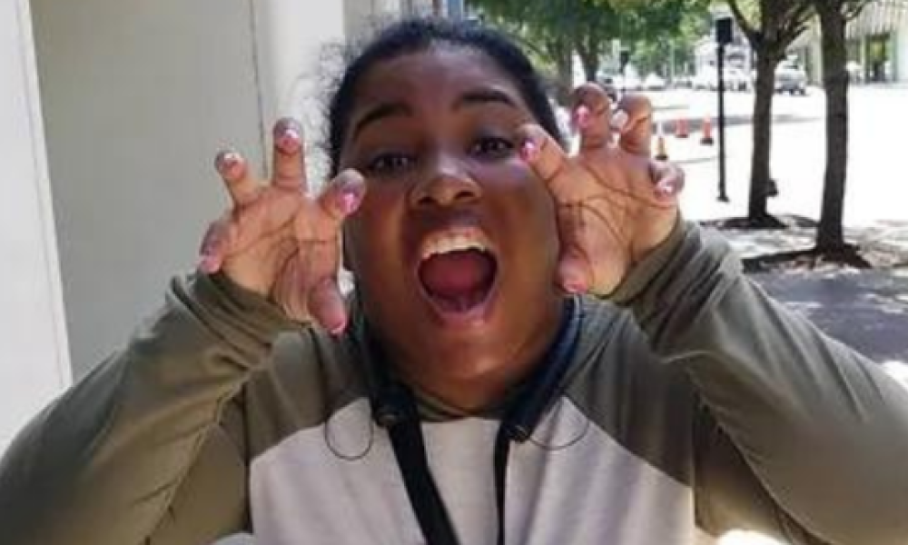 girl pretending to be a zombie 